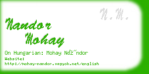 nandor mohay business card